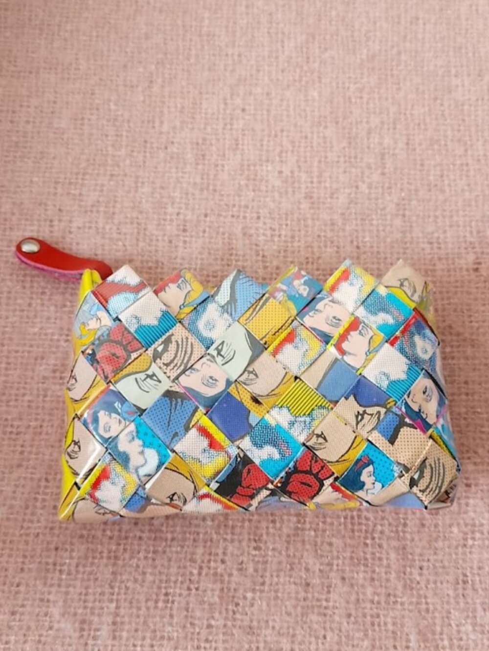Nahui Ollin Disney Princess Woven Upcycled Comic Change Purse